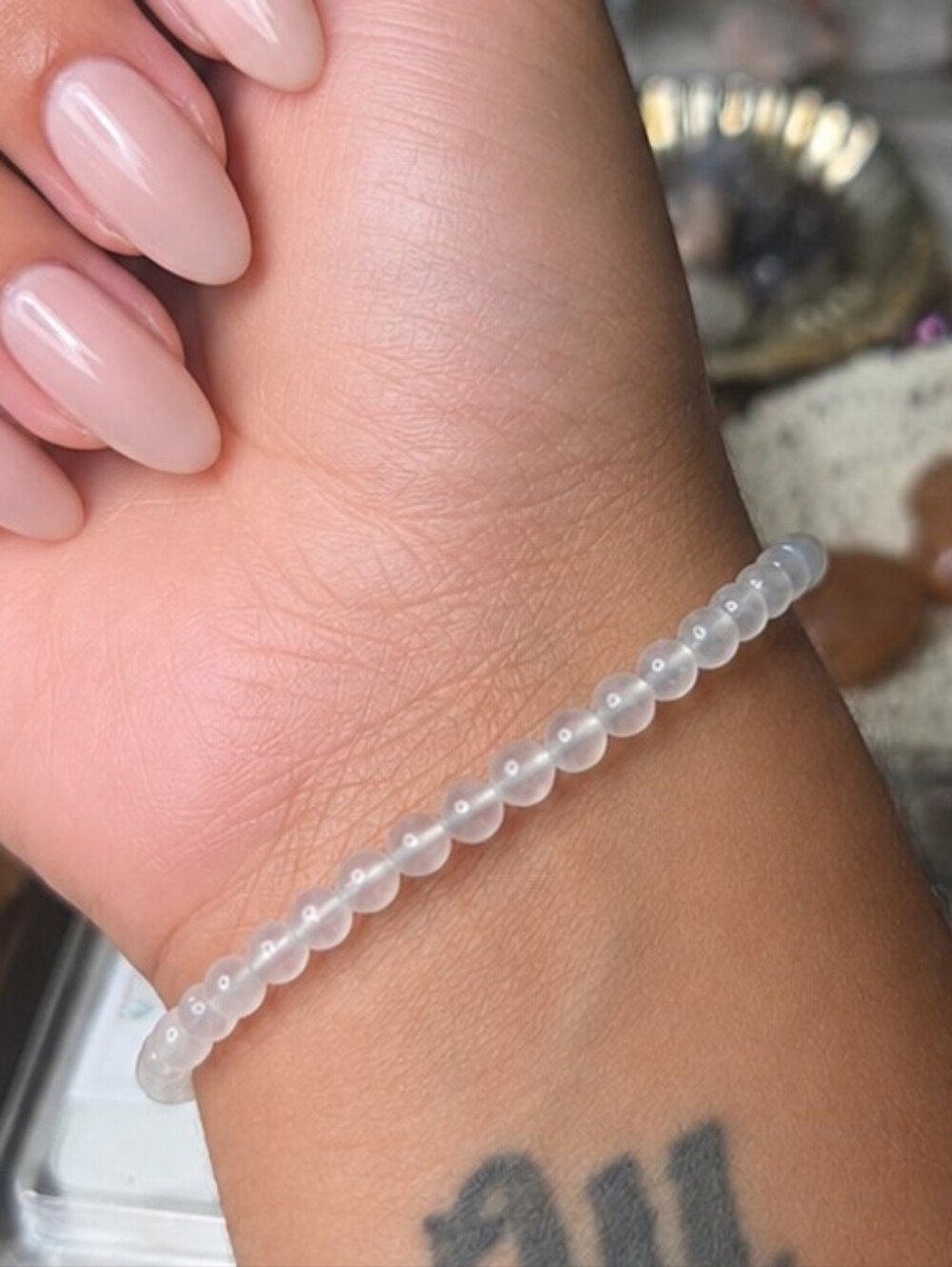 Moonstone Crystal Strecth Bracelet SIZE 7 -7.5 ( New Beginnings)